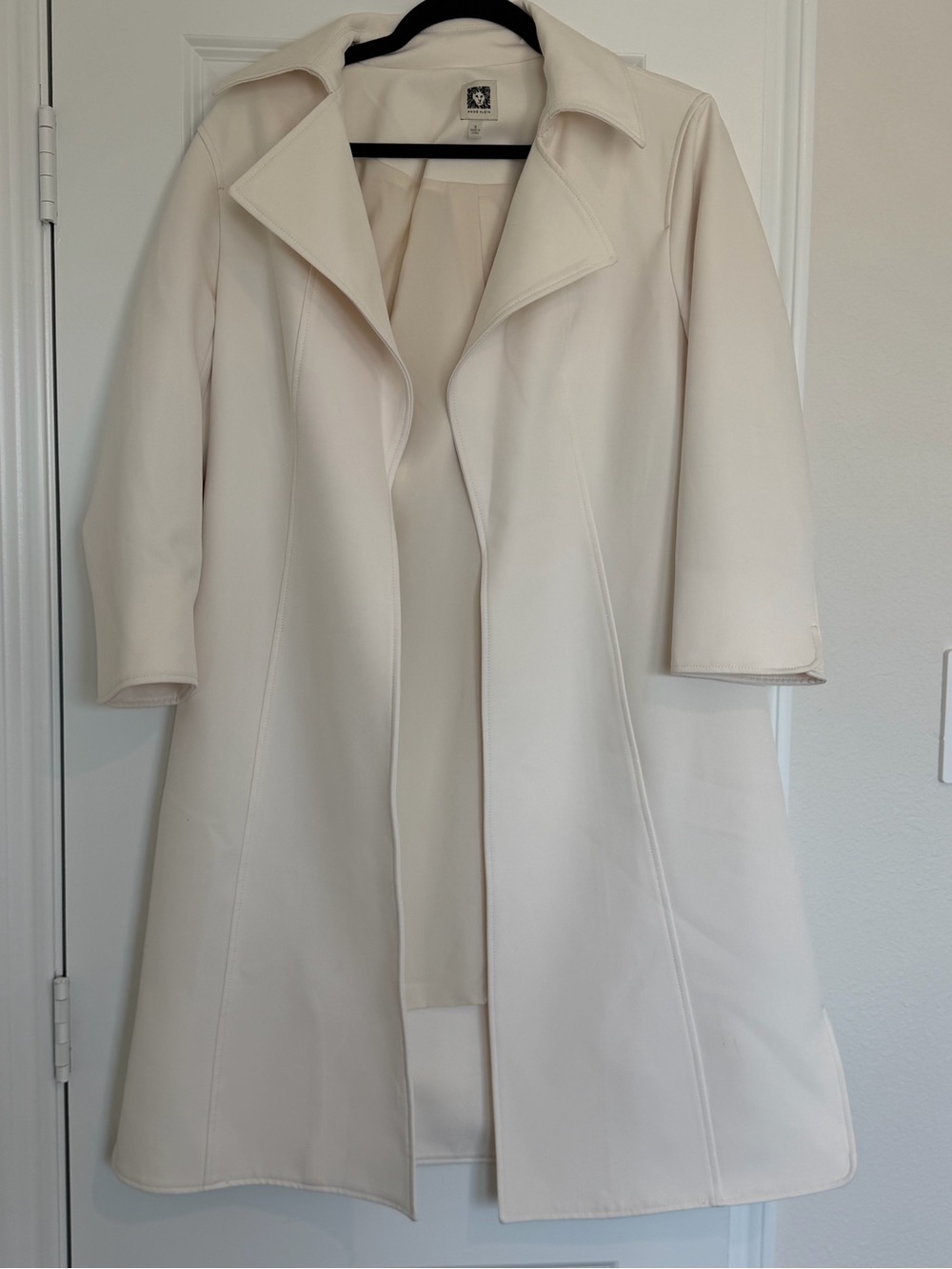 Anne Klein Cream Longline Trench Coat